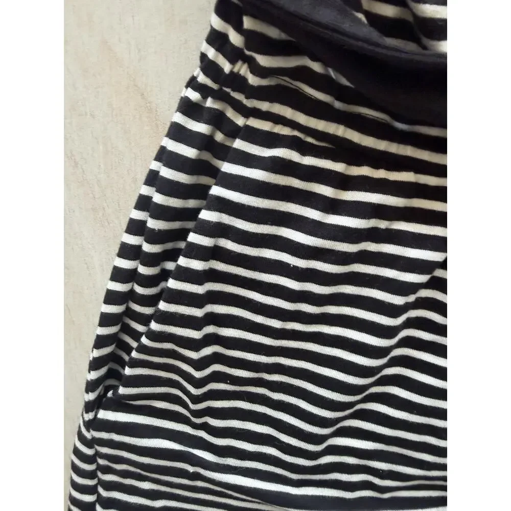 Lauren Ralph Lauren Striped Jumpsuit Wide Leg Tie Waist Black White M
